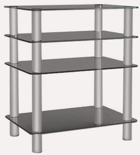 Изображение товара Стойки под аппаратуру Металлдизайн (Metaldesign) MD 108-4 дымчатое стекло-серебристые опоры