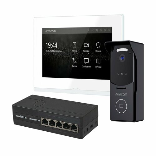 IP-видеодомофон Novicam IMPULSE 7 IP WIFI BLACK Touch screen 7 10 панелей 8 камер 9 домофонов Wi-Fi или RJ-45 23615₽