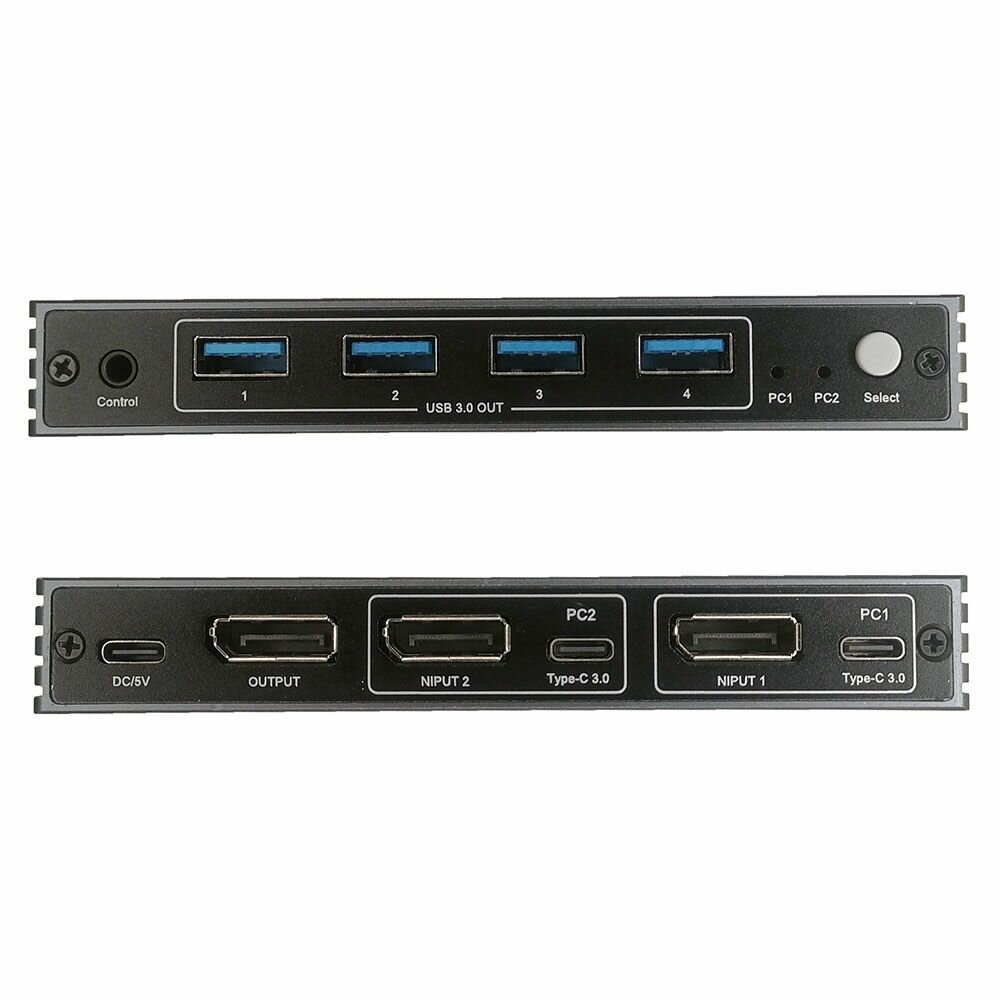 DP KVM-переключатель 2x1, DP 8K/60Hz, 4K/120Hz, 4xUSB3.0 (ORIENT HS21D 8K) — фото 1