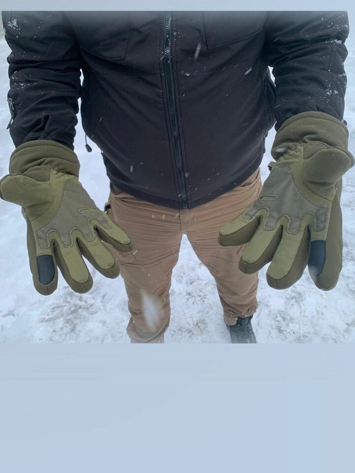 Перчатки  Базовая коллекция для мужчин, размер 2XL, зеленый — фото 1