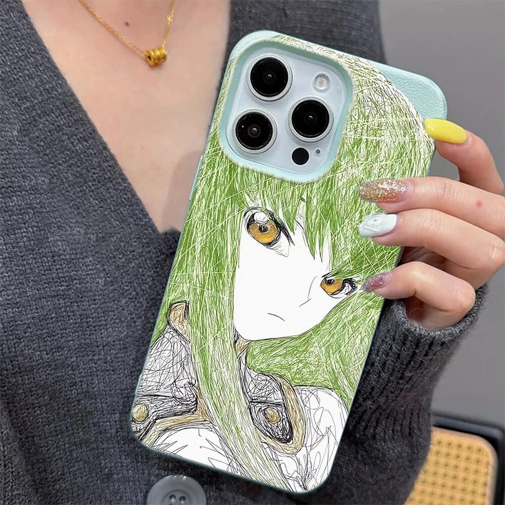 Чехол для iPhone 14 Plus с аниме рисунком, белый — фото 1
