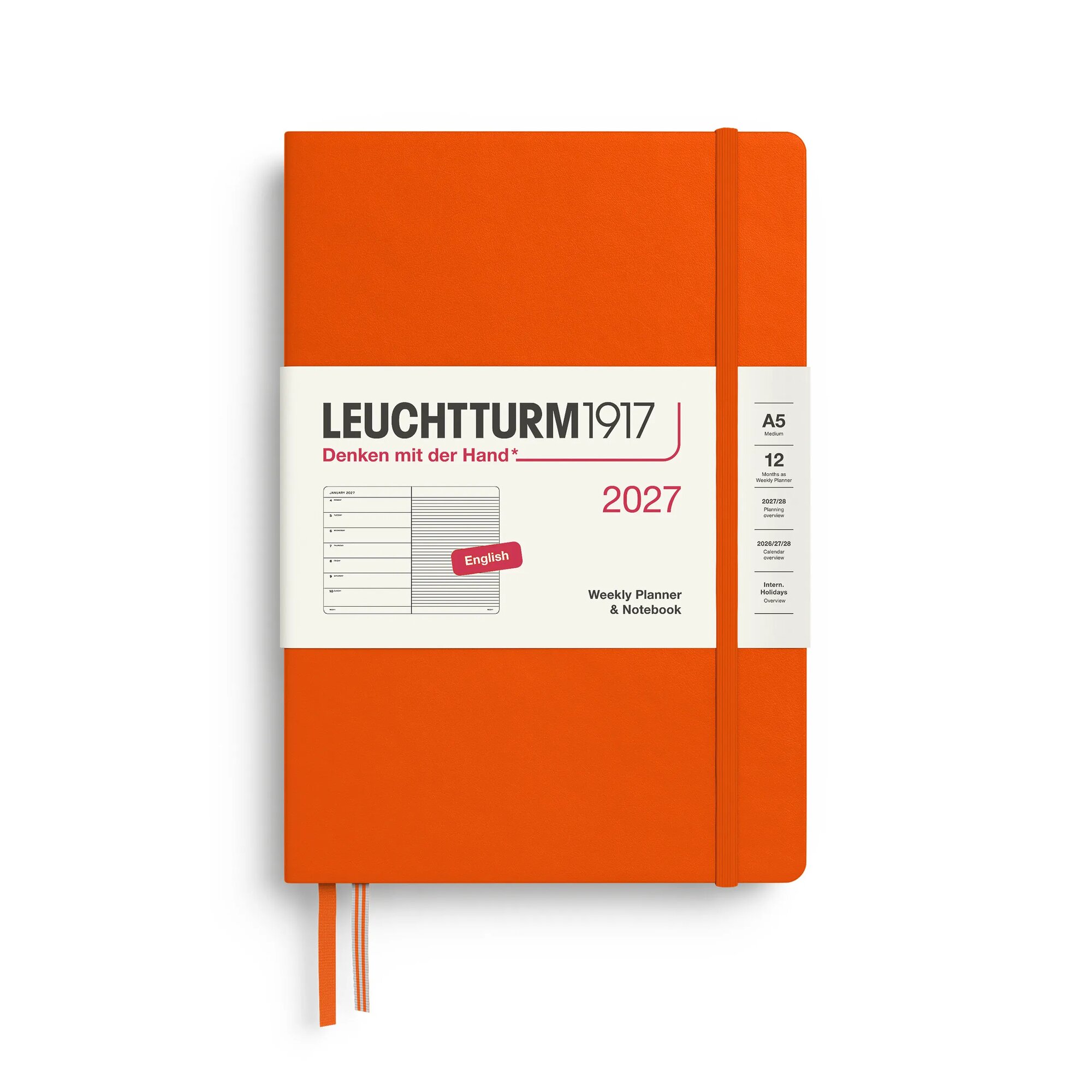LEUCHTTURM1917 еженедельный планировщик 2027 года