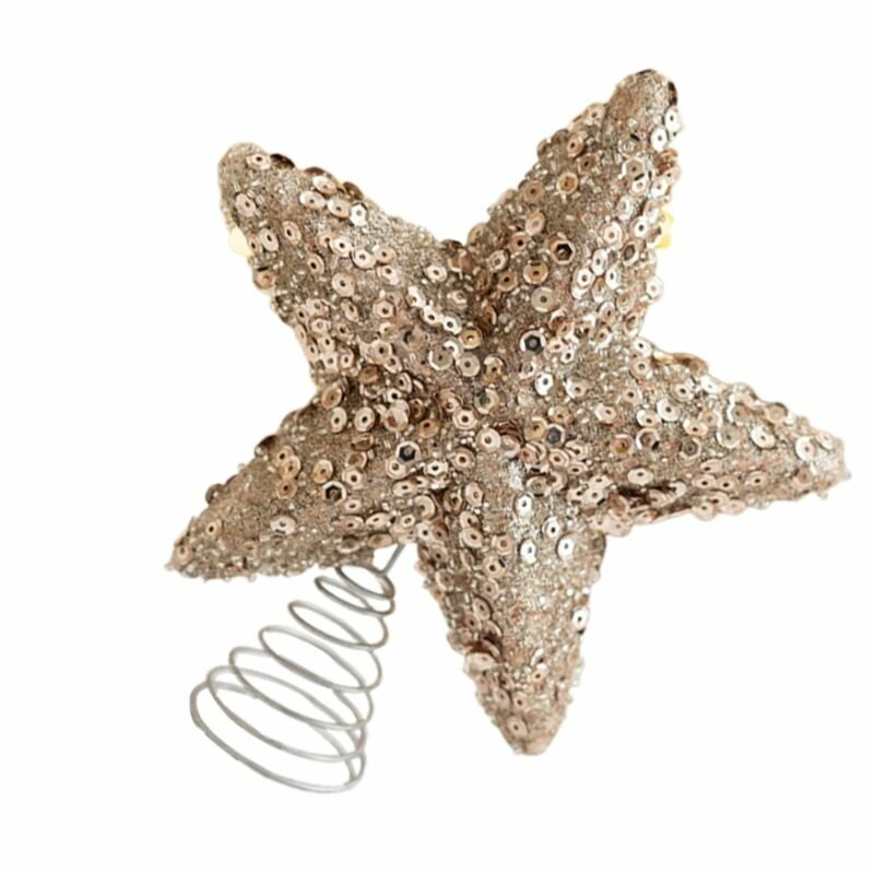 Верхнее украшение рождественской елки в виде маленькой звездочки-Шампанское-15 см