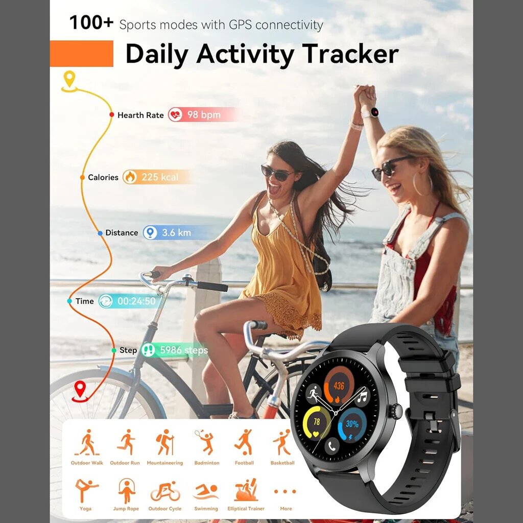Смарт-часы Lenyes LW-249, для IOS и Android, водонепроницаемые, AMOLED экран, фитнес-часы — фото 1