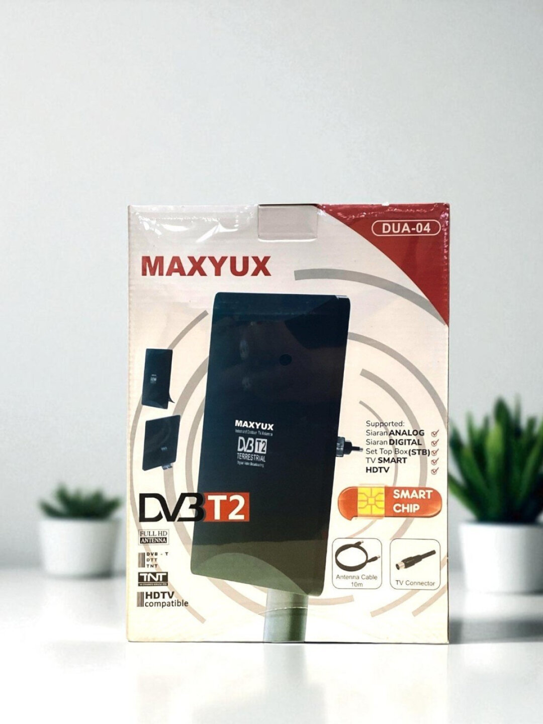 Антенна DVB-T2 комнатная, прием DVB-T, питание от антенного кабеля, длина кабеля 10 м — фото 1