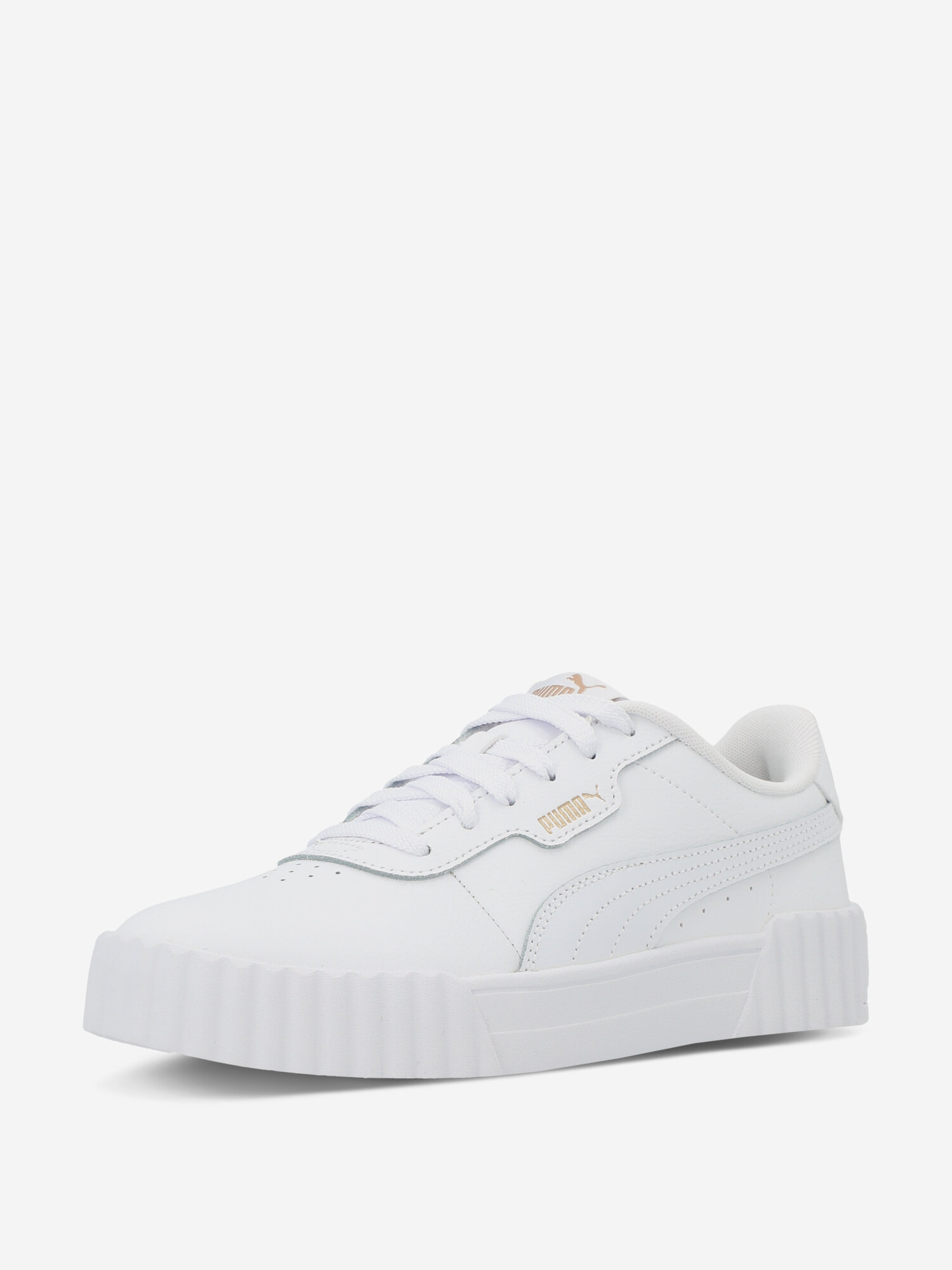 Кеды PUMA, размер 4, белый/золотой — фото 1