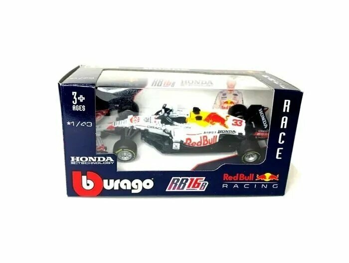 Металлическая коллекционная модель "Burago" болида Формулы-1 "Red Bull RB16b" №33(пилот Макс Ферстаппен) DragonModel