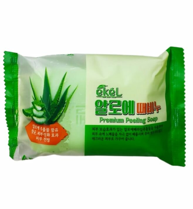 Ekel Косметическое пилинг-мыло для лица и тела с экстрактом алоэ Aloe Peeling Soap, 150 г