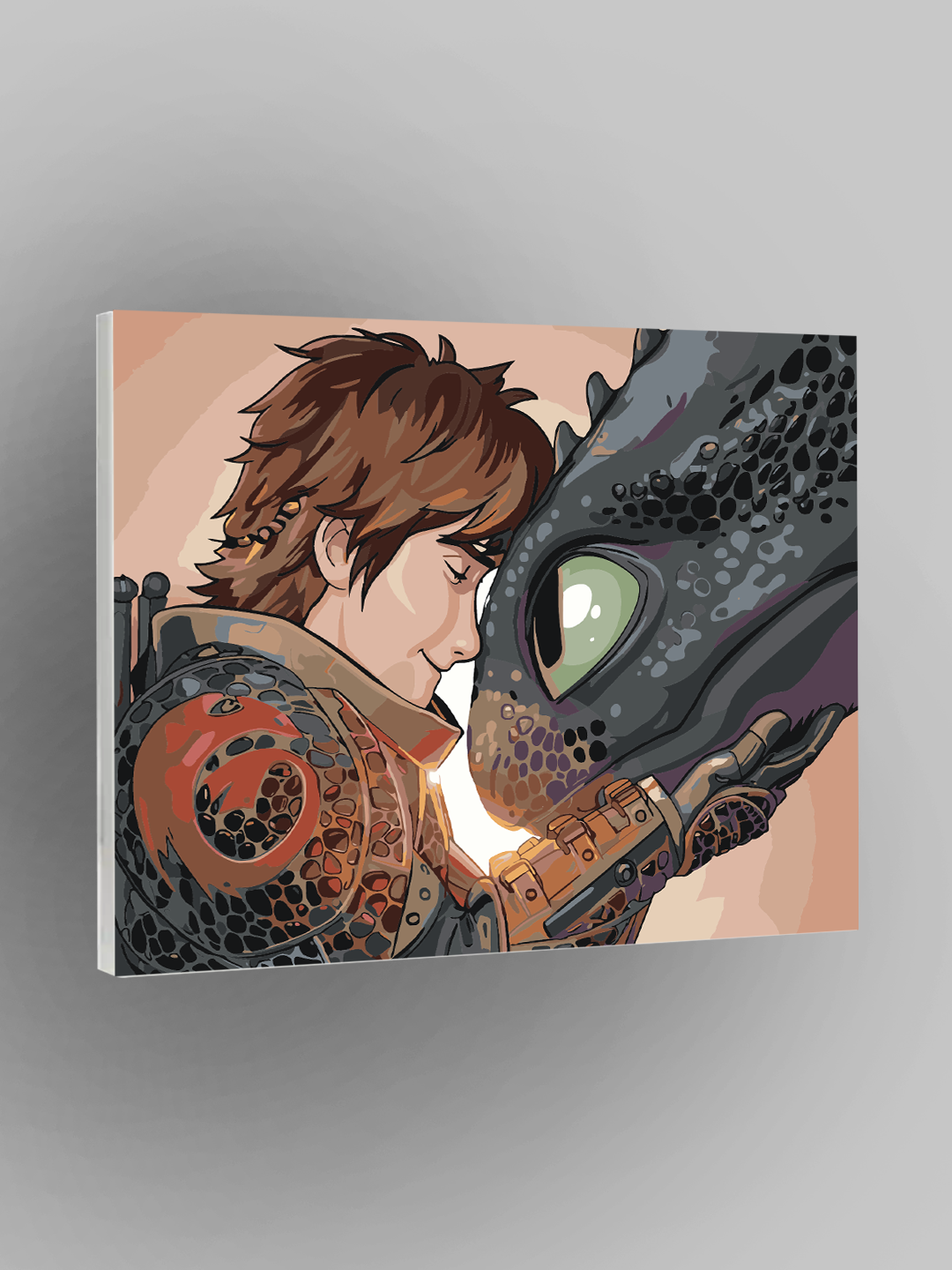 Картина по номерам "Как приручить дракона", мультфильмы, 40×50 см, раскраска на холсте, набор для рисования