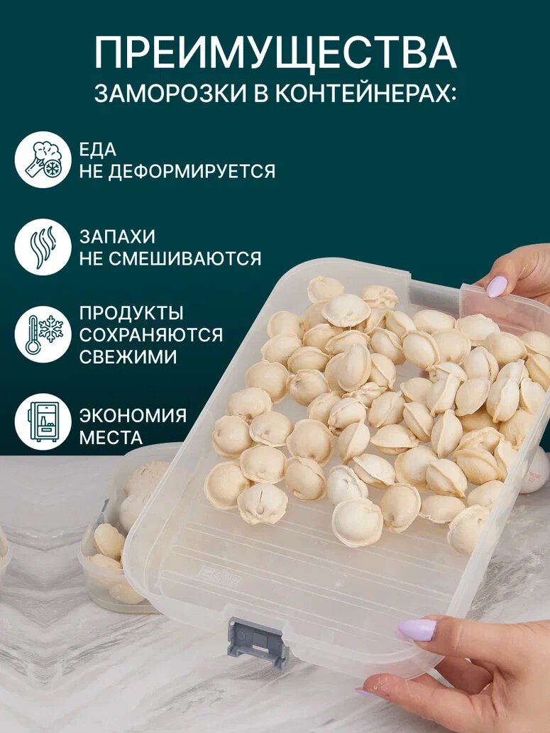 Контейнер для хранения и заморозки пельменей — фото 1