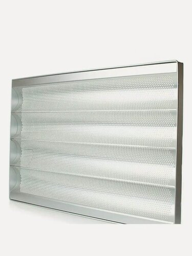 Изображение товара Противень Foodatlas, для багета, перфорированное дно, серебристый, алюминий, 4 ячейки