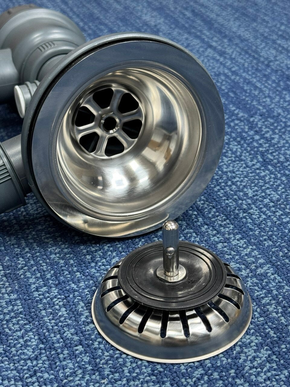 Сифон для кухонной мойки / раковины с переливом — фото 1