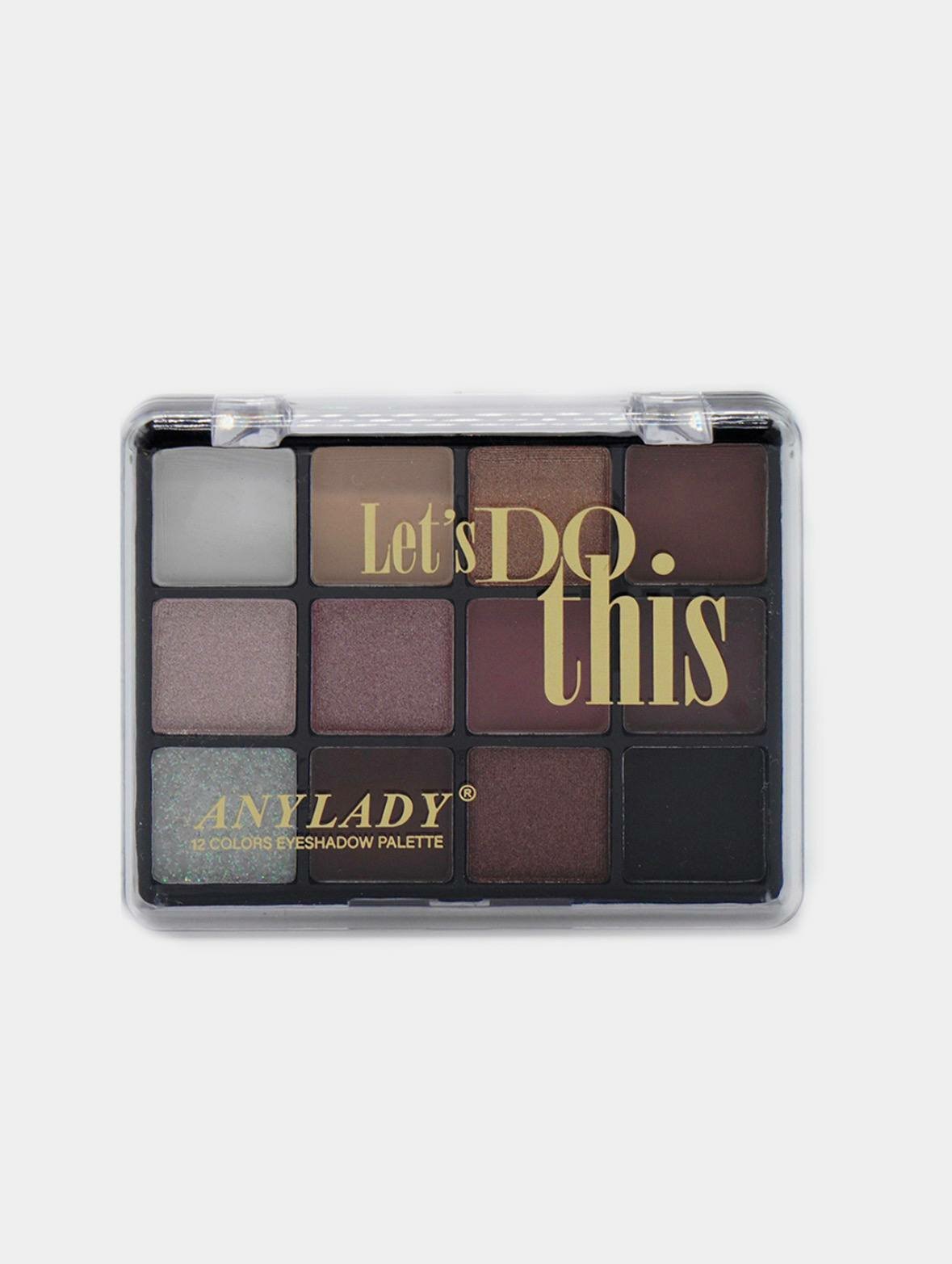 Палитра теней для век Anylady, 12 цветов, перламутровая, матовая, нежная