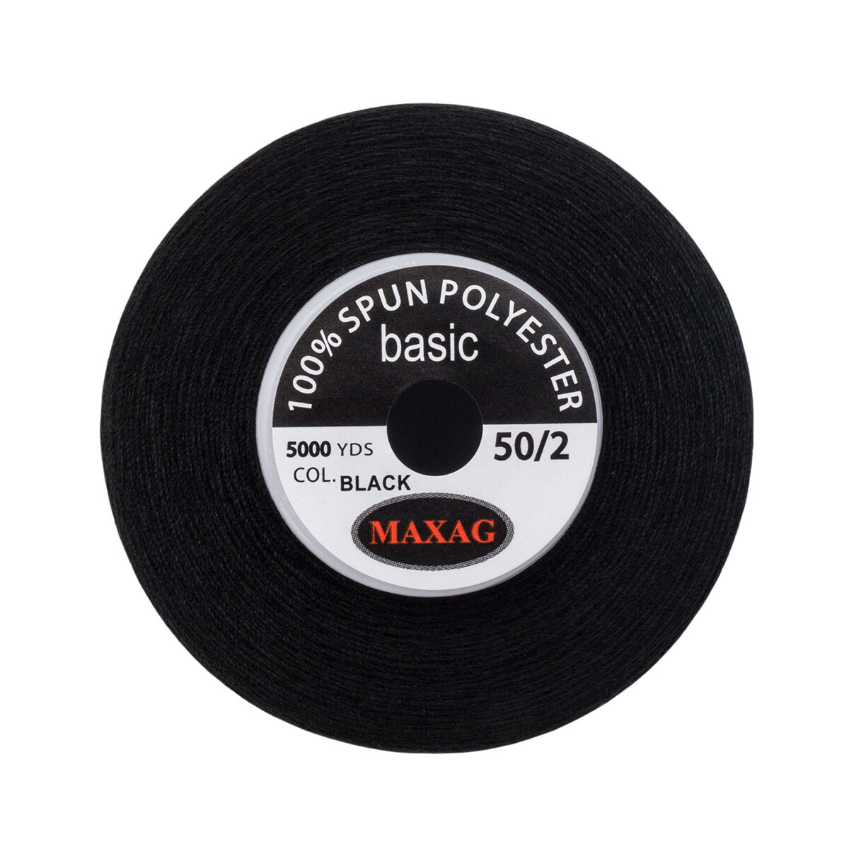 Нитки МАХ 50/2 5000ярд (аналог арт.7700936) (черный) — фото 1