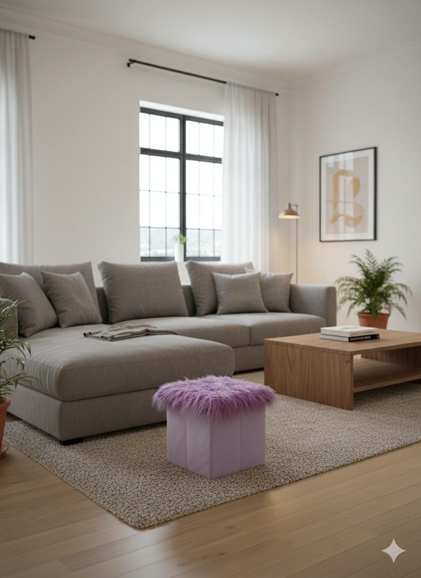 Многофункциональный мягкий столик-пуф с функцией органайзера