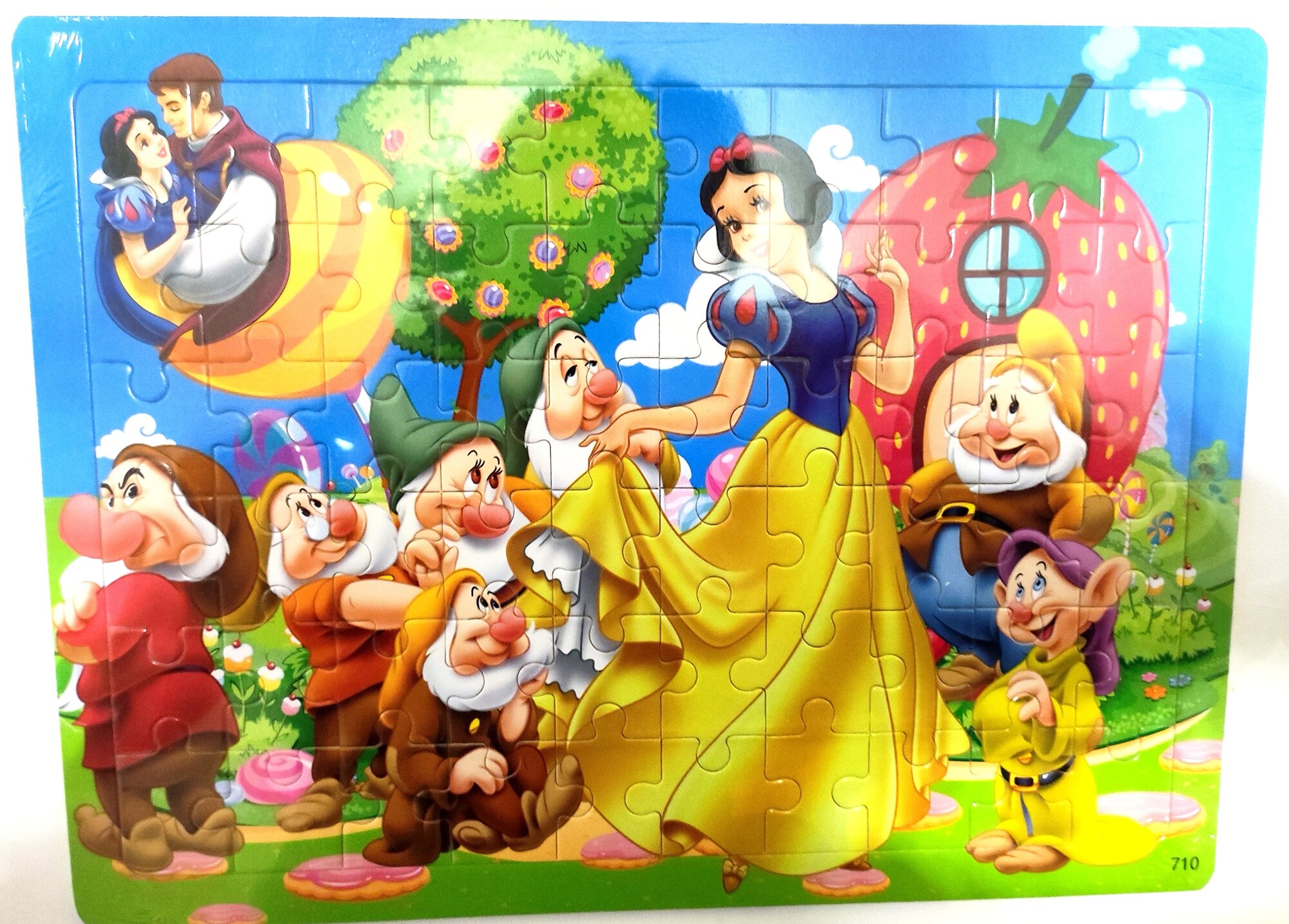 Пазлы Деревянные для детей 60 элементов Белоснежка — фото 1