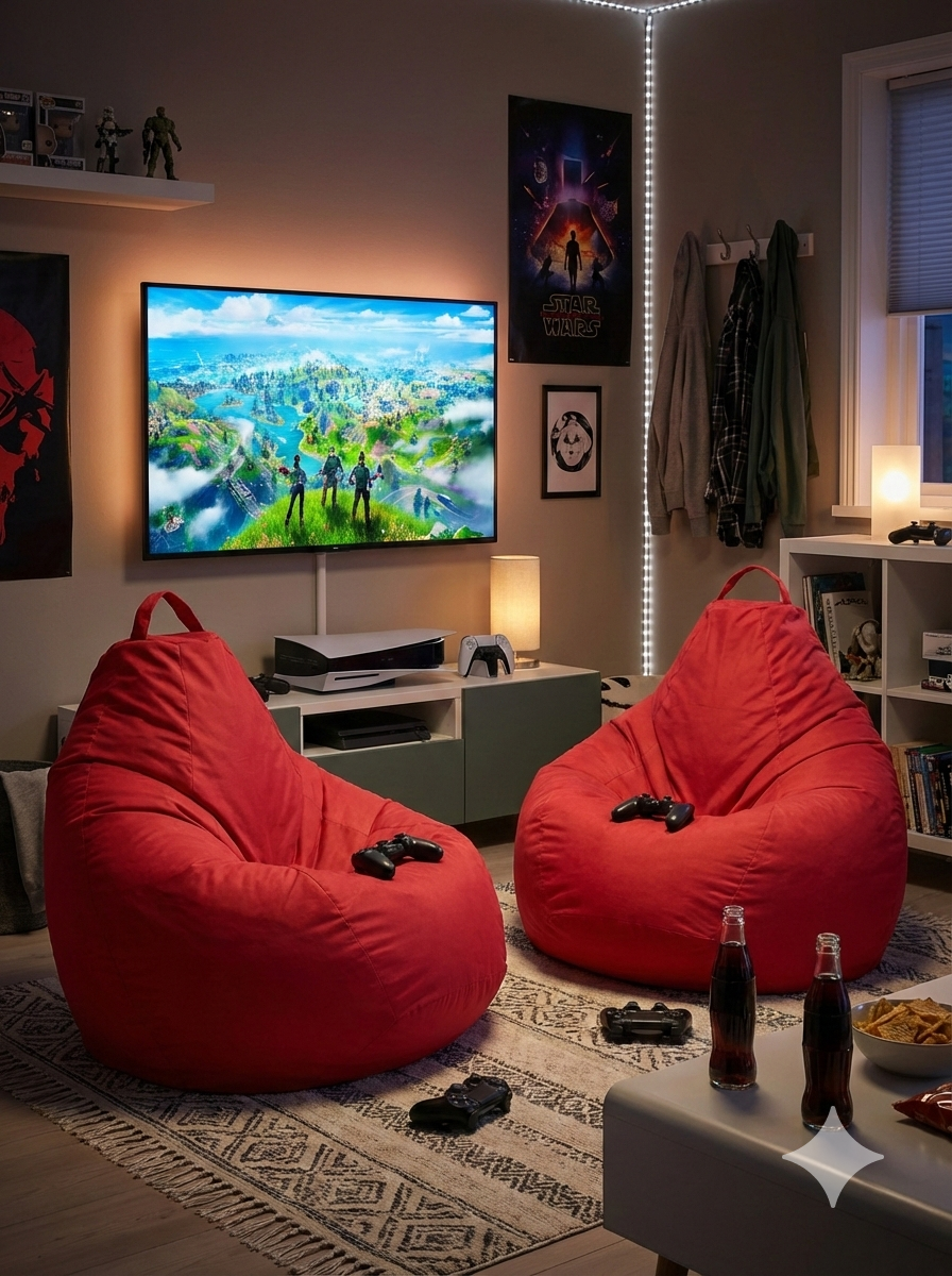 Кресло-мешок Пуффбери «Груша», размер XXXL средний, Оксфорд Красный — фото 1