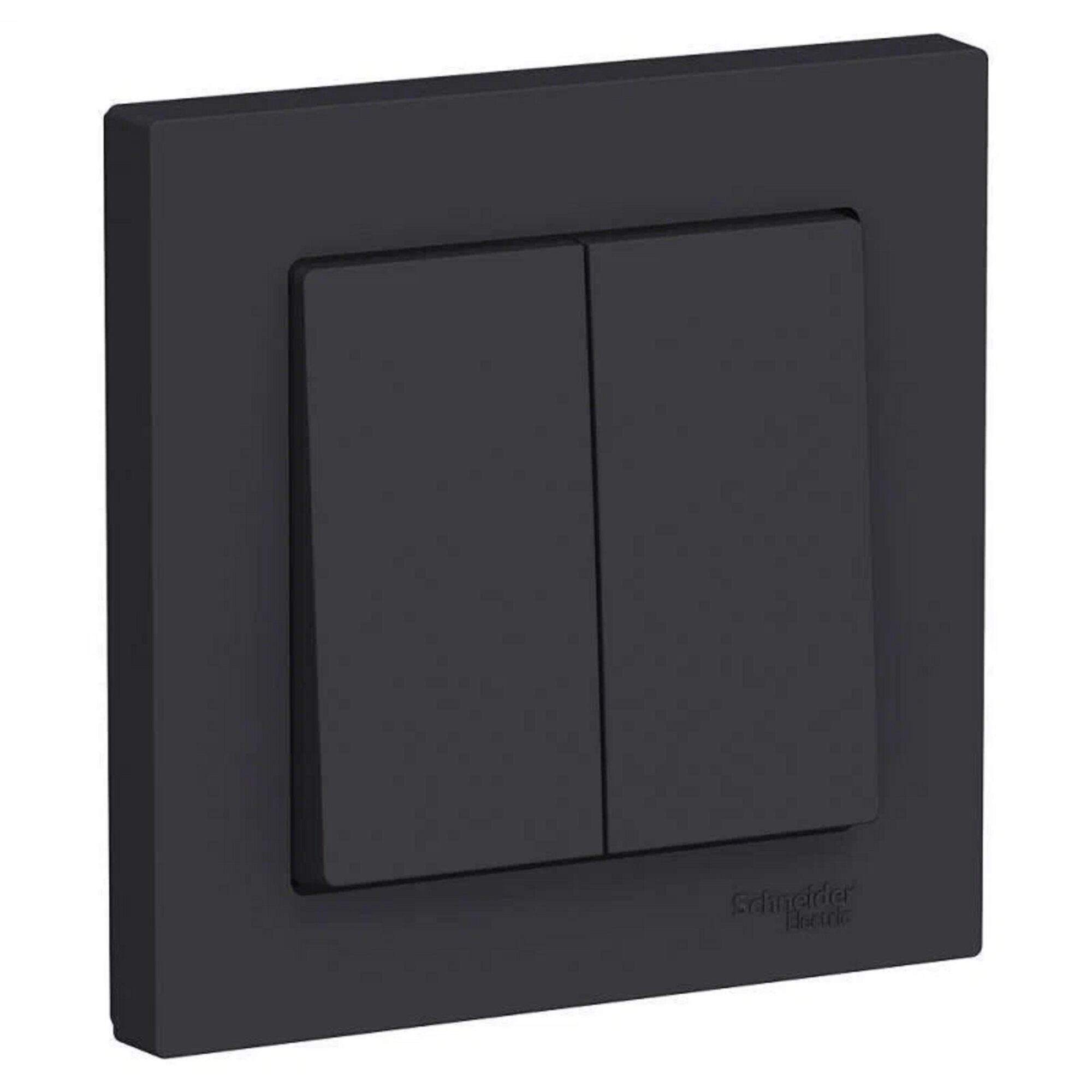 Выключатель 2-клавиши СП AtlasDesign 10А IP20 (сх. 5) 10AX в сборе карбон SchE ATN001052