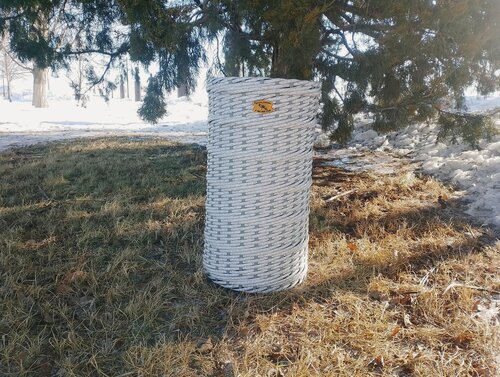 Изображение товара Кашпо Цилиндр 12 литров ручная работа из искусственного ротанга