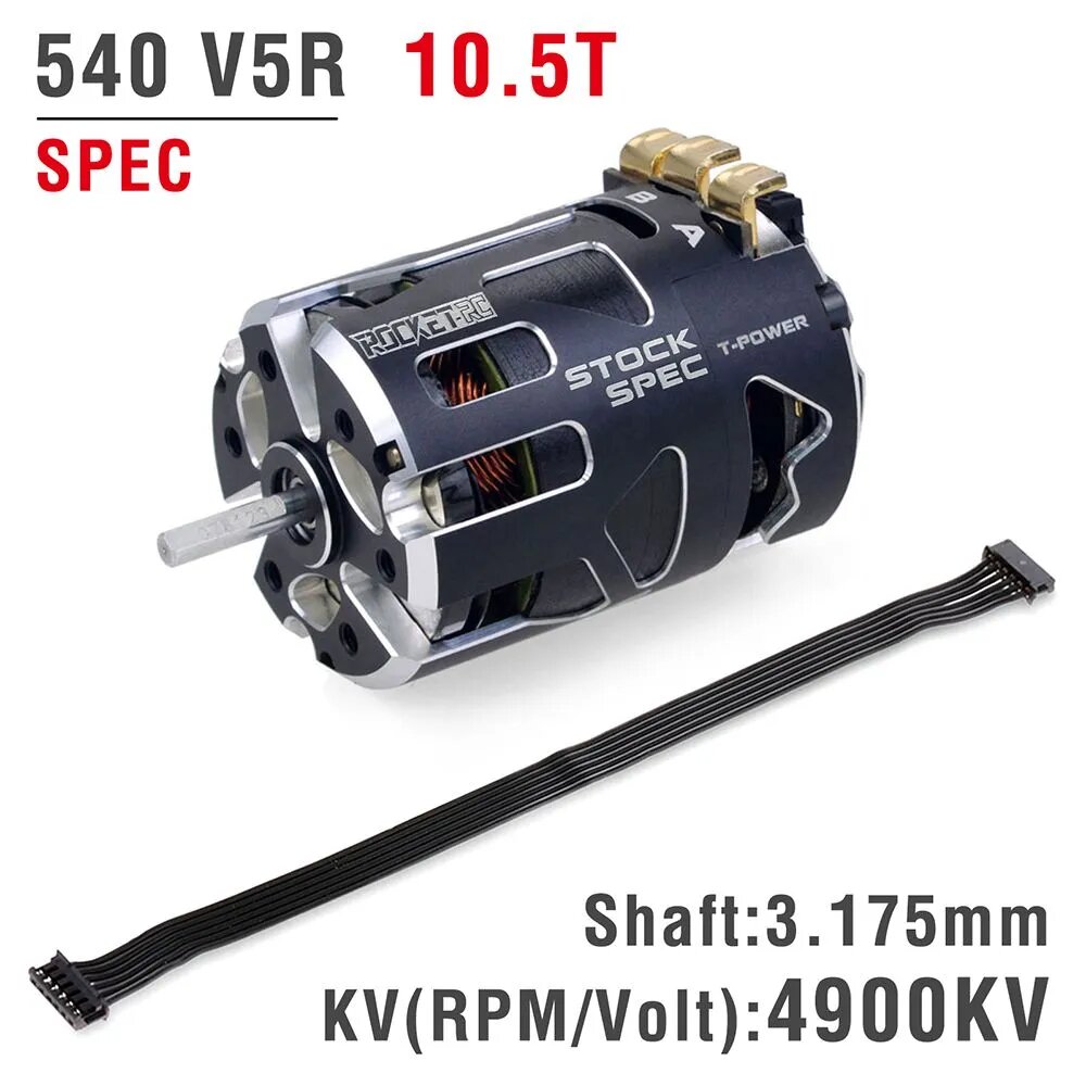 Surpasshobby Индуктивный бесщеточный двигатель Rocket 540-V5R соревновательного класса с диаметром вала 3,175 мм