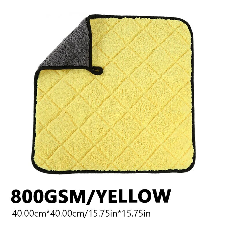 Полотенце для авто из микрофибры 800GSM, Yellow 40x40cm