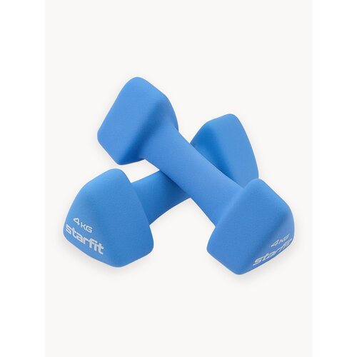 Набор гантелей неопреновые STARFIT DB-205 вес 4 кг, цвет синий, пара