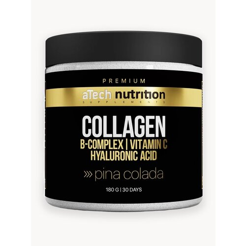 Коллаген aTech Nutrition Premium с витаминами группы В, гиалуроновой кислотой и витамином С 180 г вкус Пина Колада