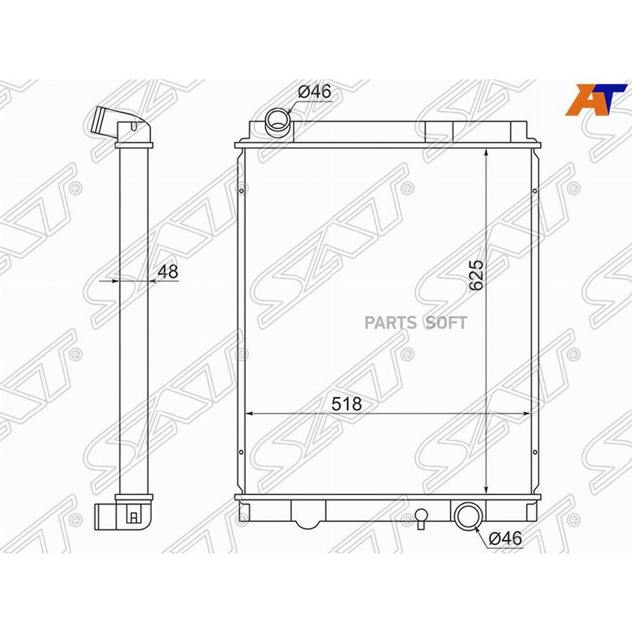 Радиатор Mitsubishi Fuso Canter FE7 02-12 / Fuso Canter FE8 02-12 от официального дистрибьютора, SAT, артикул MC00843