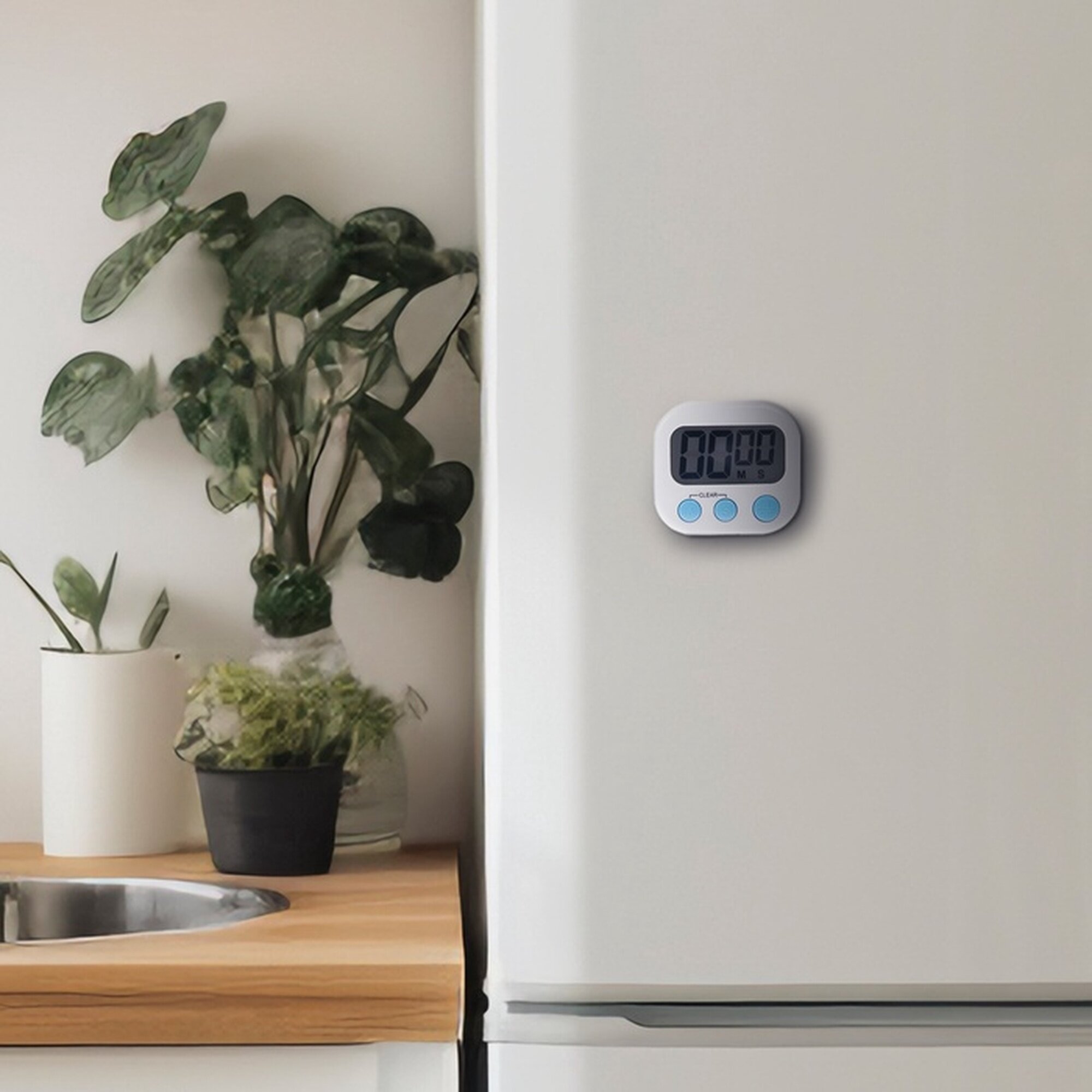 Изображение Таймер кухонный Luazon LB-18, электронный, с магнитом, цвет белый