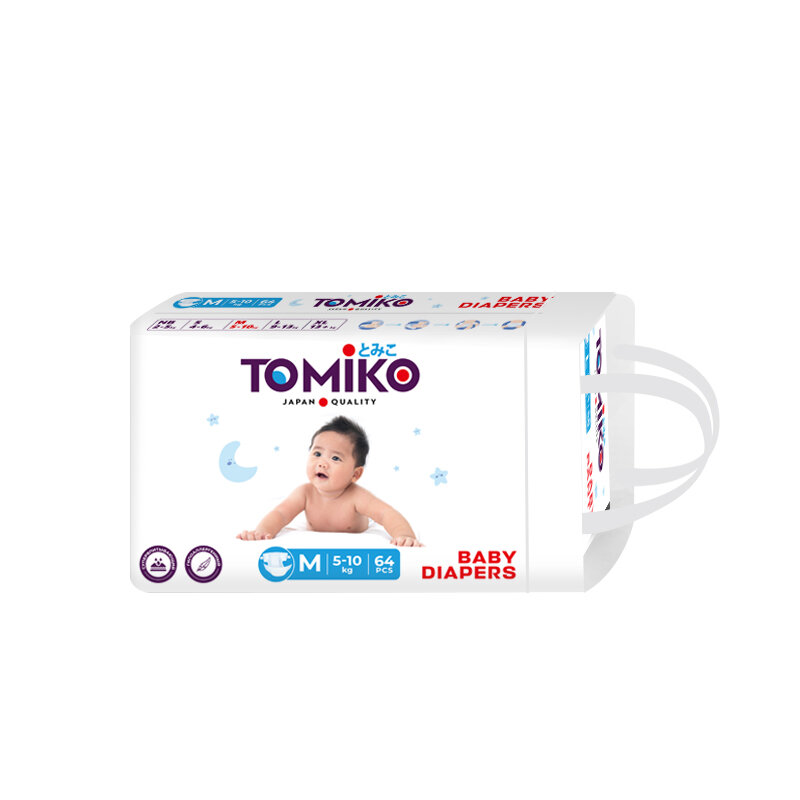 Подгузники Tomiko Premium Soft M, для малышей от 5-10кг, 64шт