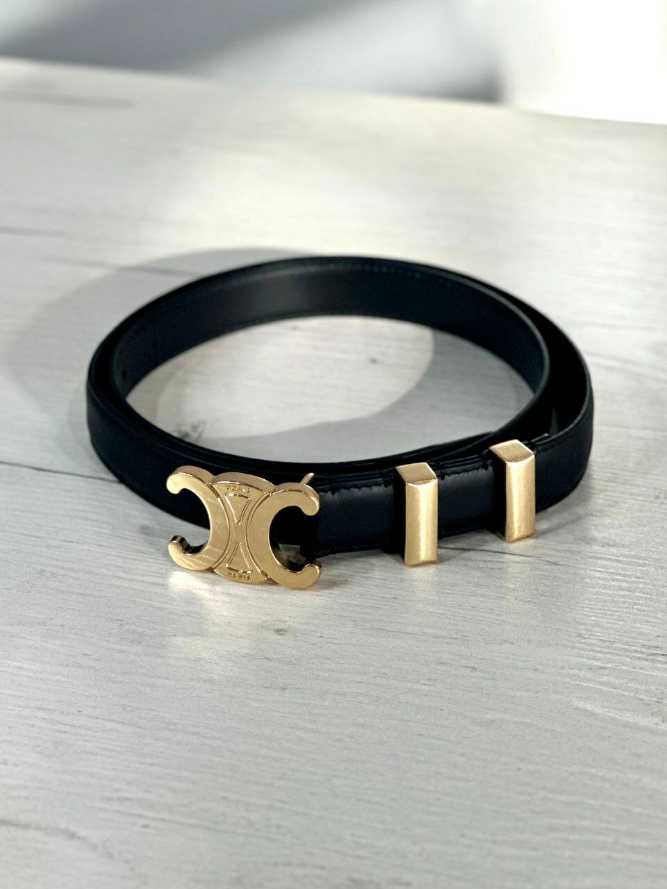 Ремень CELINE для девочек и женщин, черный — фото 1