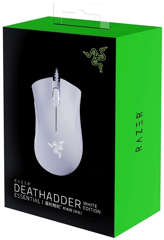 Мышь Razer DeathAdder Essential, игровая, оптическая, проводная, USB, белый [rz01-03850200-r3c1]