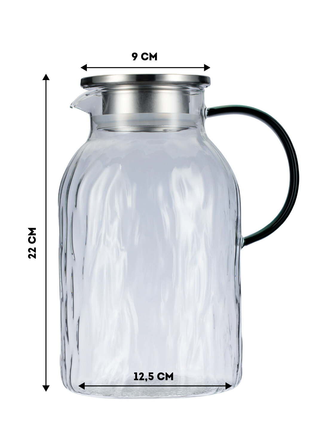 Кувшин для воды 2,1 л стеклянный, графин для воды с фильтром — фото 1