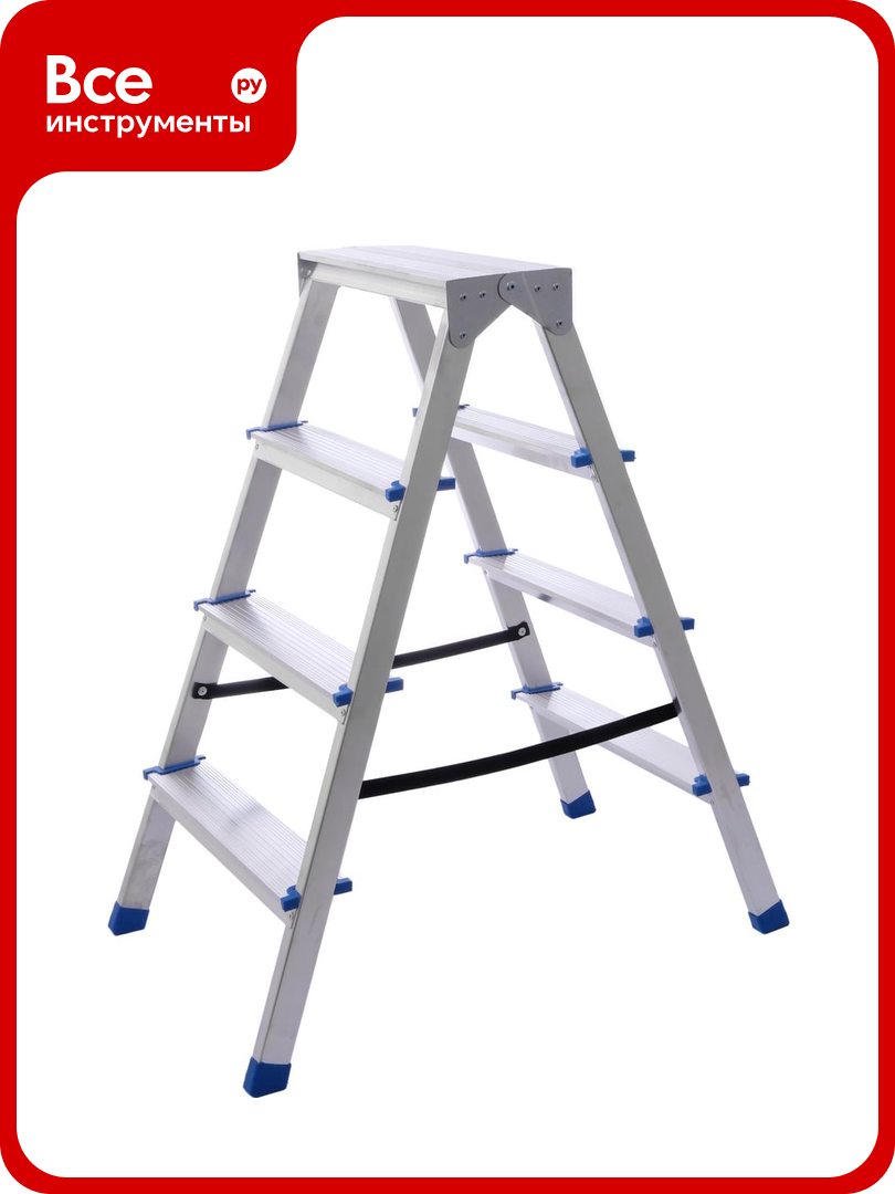 Стремянка STAIRS алюминиевая двухсторонняя лайт 4 ступени AST204