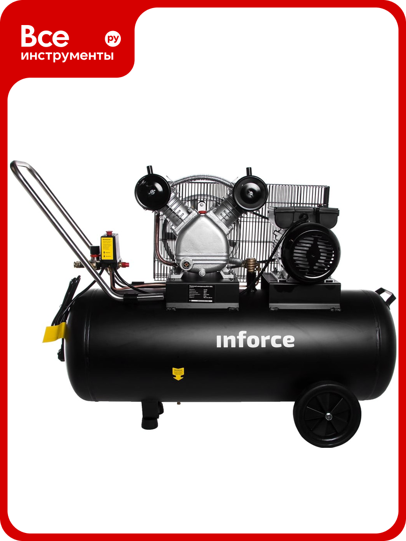 Ременной компрессор (100 л; 10 бар; 510 л/мин) Inforce BCX-100L 04-06-31