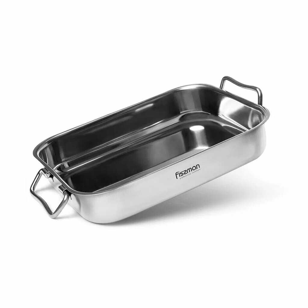 Противень для запекания FISSMAN ROASTER 5879, из нержавеющей стали, 350×260×60 мм, с ручками, 1 шт