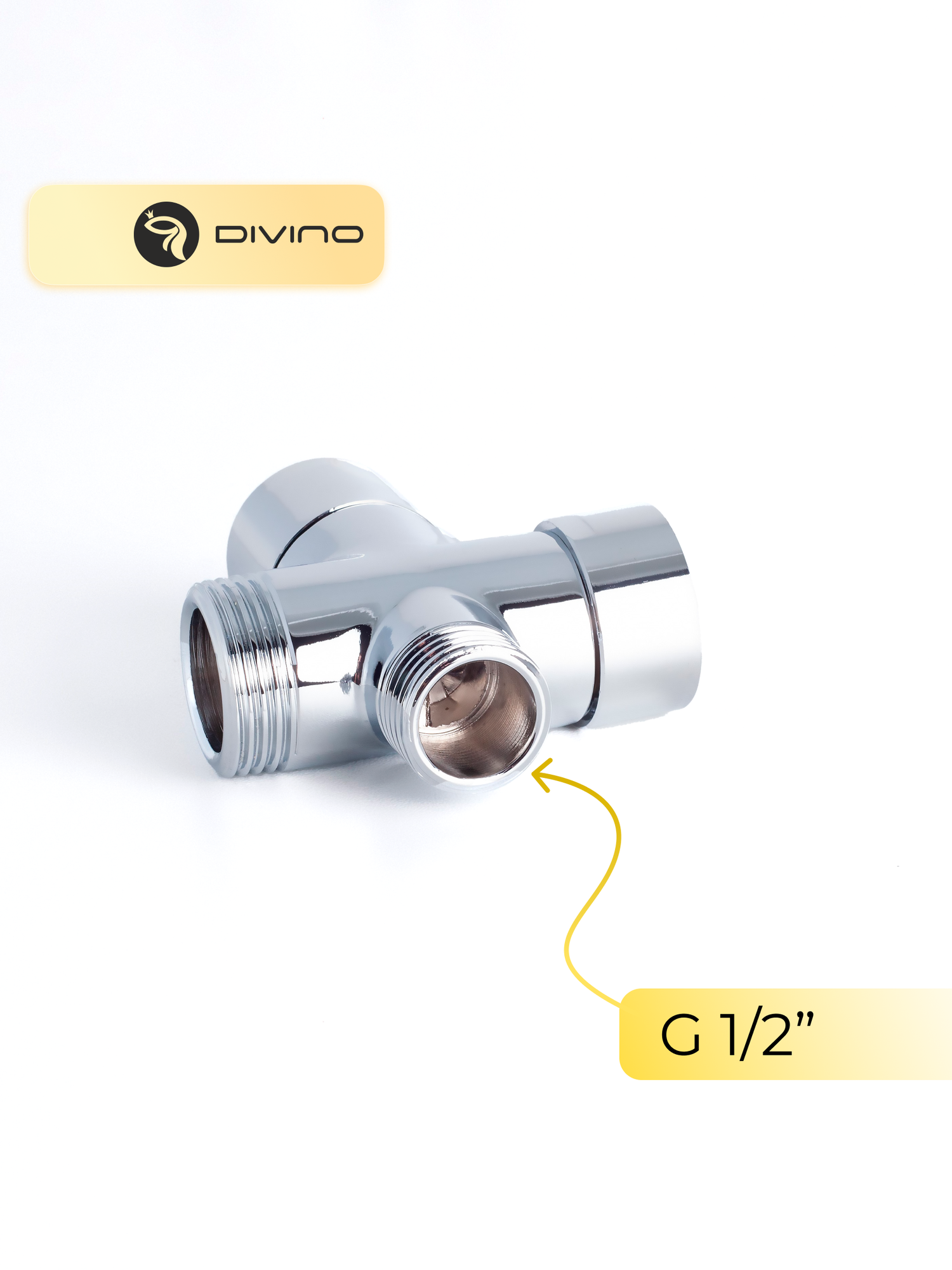 Дивертор DIVINO CS-30, флажковый, для ванны, латунь, серебристый — фото 1