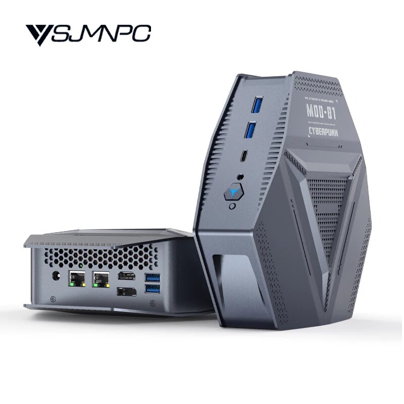 YSJMNPC Мини-ПК Intel Core i9 12900H игровой компьютер Win11 2*RJ45 2.5G 4*USB3.2 HD DP Type-C Thunderbolt 4 M.2 SSD WiFi 6 BT5.0, 32GB DDR4 1TB, i9 12900H, EU