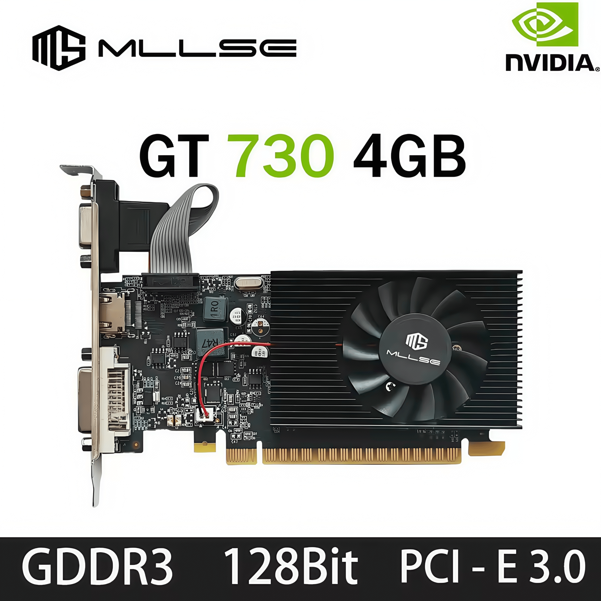 Видеокарта MLLSE NVIDIA GeForce GTX 730 4ГБ Retail игровой дизайн