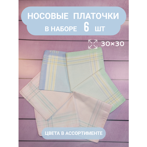 фото Носовой платок , 6 шт., коричневый нет бренда