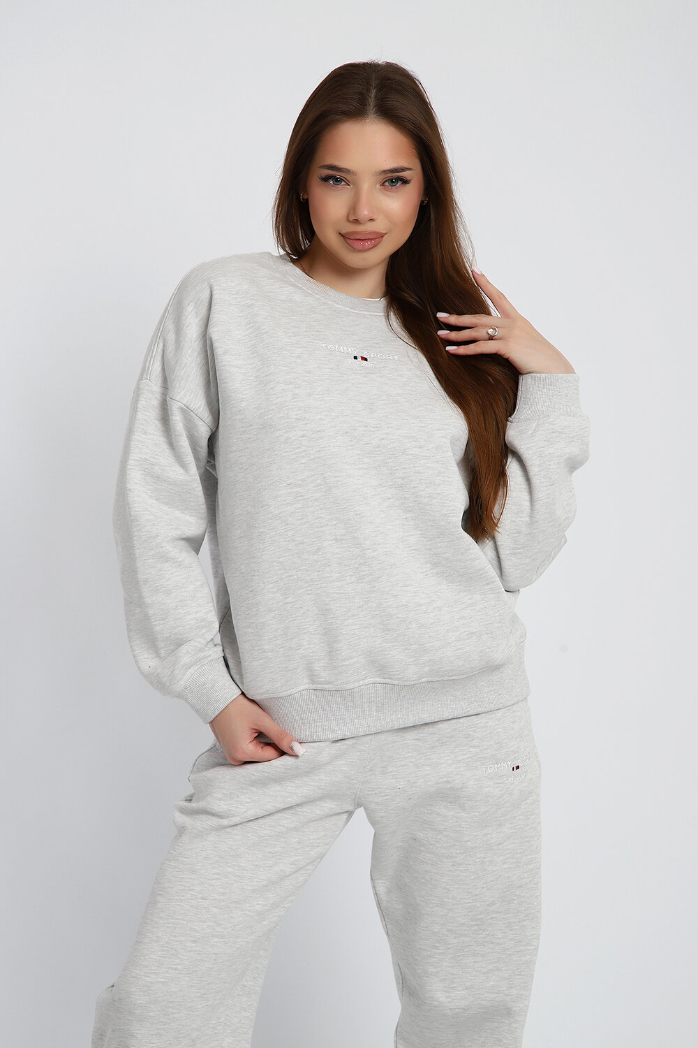 Свитшот Tommy Sport размер XL  серый меланж