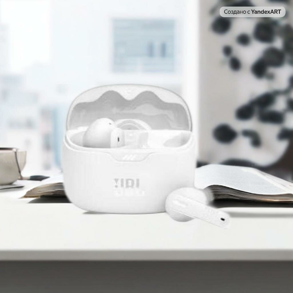 Наушники JBL Wave Beam, ANC, шумоподавление, влагозащита, белые