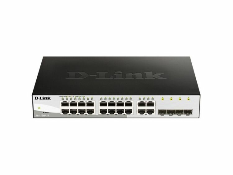 Коммутатор DGS-1210-16/G2A настраиваемый L2 коммутатор с 16 портами 10/100/1000Base-T и 4 комбо-портами 100/1000Base-T/SFP