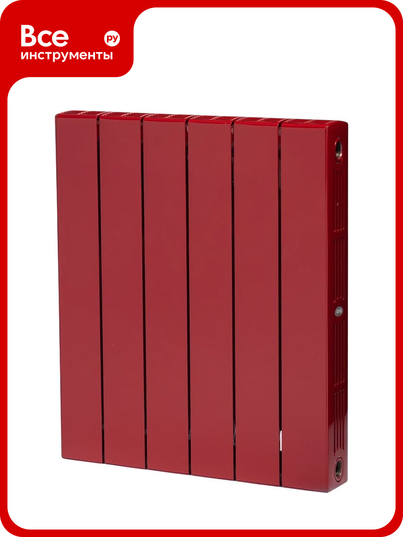 Биметаллический радиатор RIFAR SUPReMO 500 Бордо 06 секц. бок. R-SU-500-06-BO