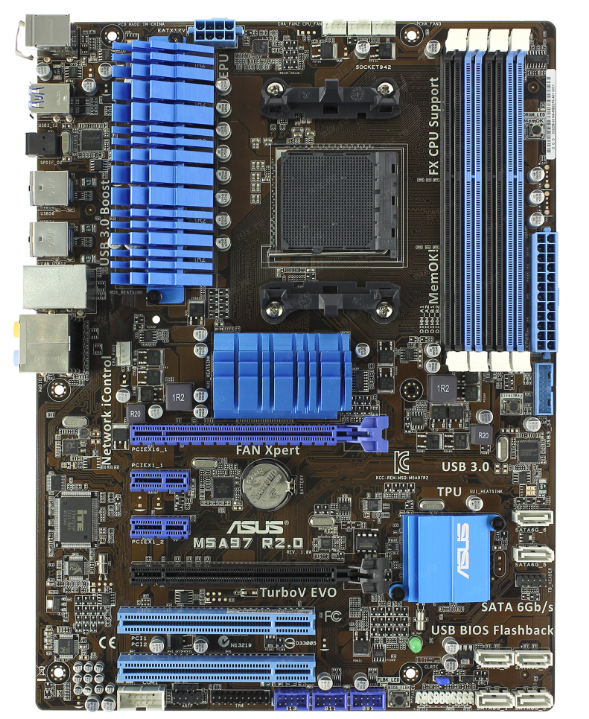 Материнская плата S-AM3+ ASUS M5A97 R2.0, AMD970/4xDDR3/USB3.0/SB/Lan/ATX