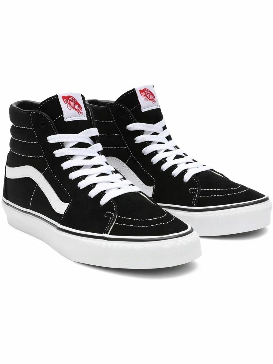 Кеды VANS SK8-Hi, полнота F, размер 9 US, черный, белый — фото 1