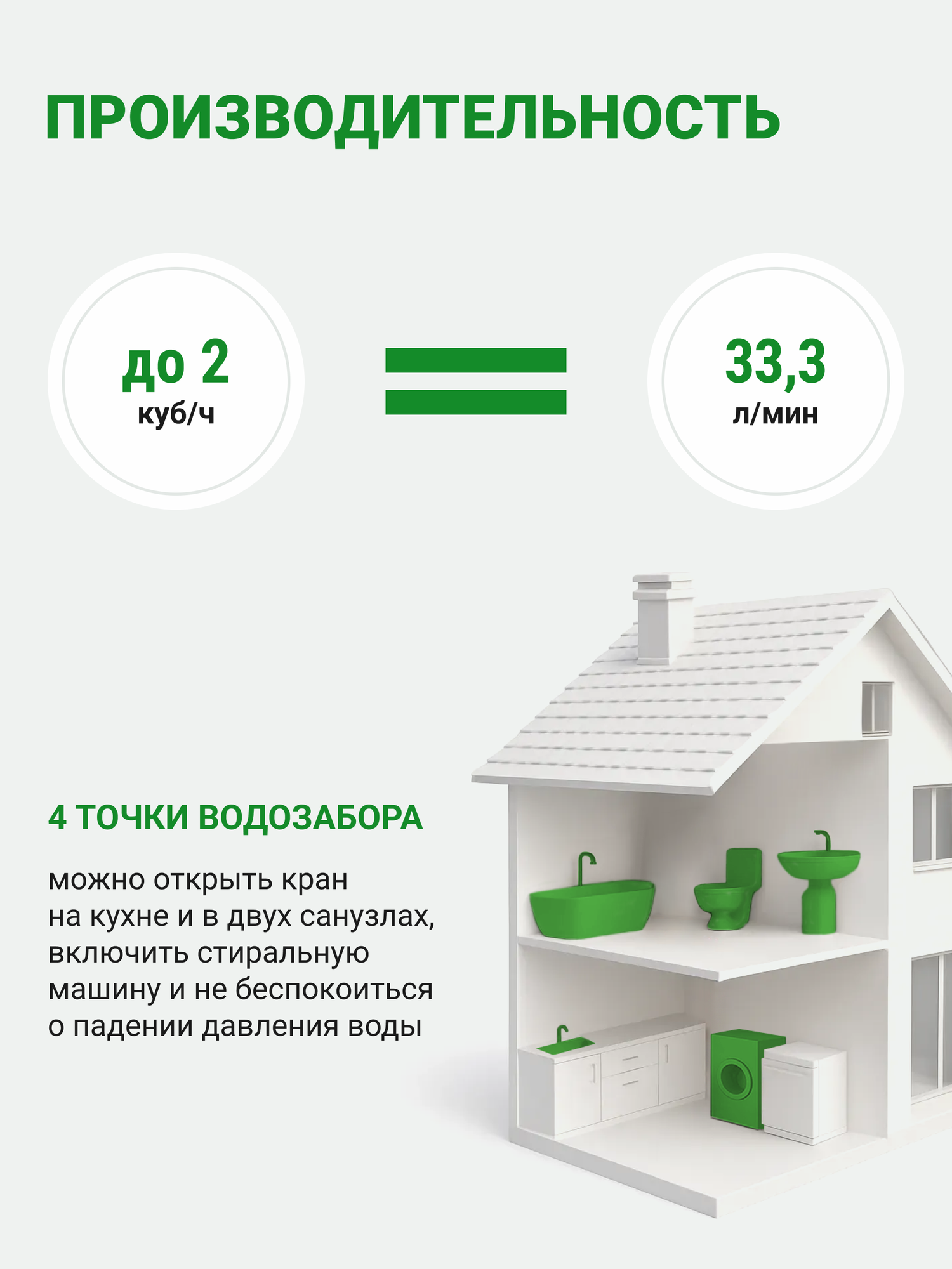 Система очистки воды для дома Гейзер про 1252, фильтр для скважины, умягчитель воды, 39550 — фото 1