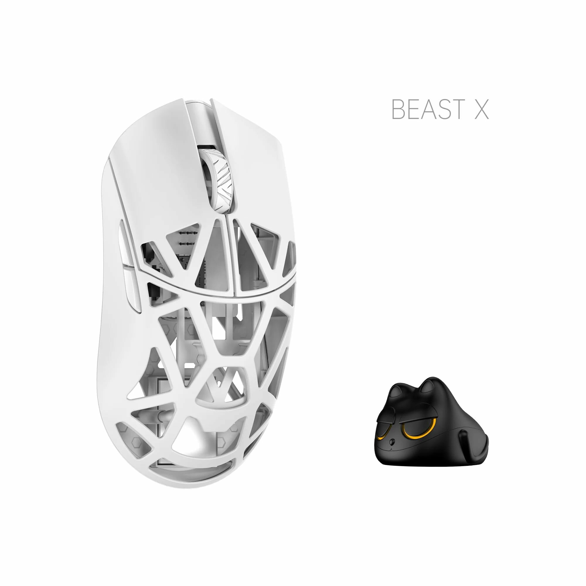 Игровая мышь беспроводная WLMOUSE Beast x PRO Solid Side Milky White