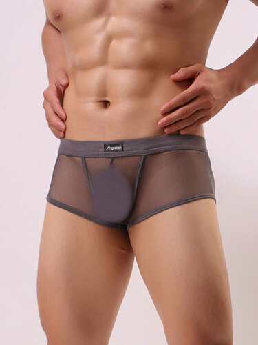 Изображение товара Трусы-брифы, мужские, серые, полиэстер 100%, с низкой талией