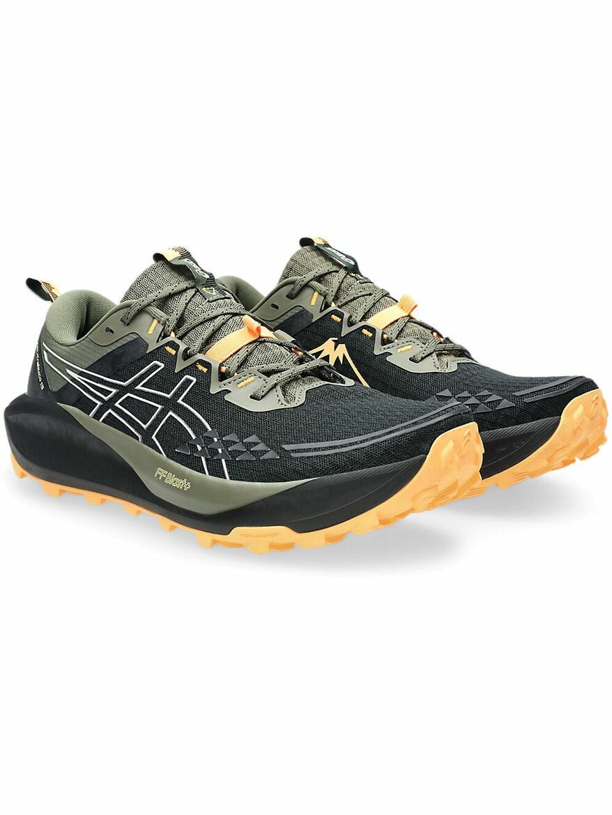 Кроссовки ASICS GEL-TRABUCO 13, полнота F, размер 11 US, черный/зеленый — фото 1